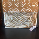 Pottery Barn,Tan/Wh,14X7 In,Woven Tray