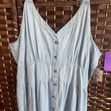 Falls Creek,Blue,1X,Chambray Maxi