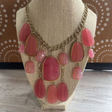 Large Stone,Pnk Gld,3 pc,Dangle