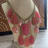 Large Stone,Pnk Gld,3 pc,Dangle