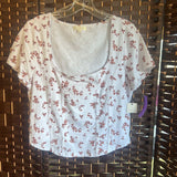 Ultra Flirt,White/Flowers,XL,Top