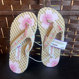 Sketchers,Tan/Pink Flowers,5,Sandals