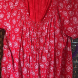 Faded Glory,Red Paisley,L 12-14,Shortsleeve Shirt