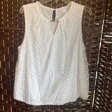Liz Claiborne,White,Large,Sleeveless Layered Top