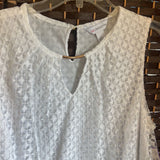 Liz Claiborne,White,Large,Sleeveless Layered Top