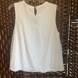 Liz Claiborne,White,Large,Sleeveless Layered Top