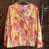 Denim & Co,Yellow+,2X,Floral Jacket