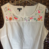 Talbots,White+,12,Beaded Top