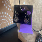 W Earings,Gun ,3 pc,Rhinestone