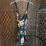 Lush,Blk ,S,Flrl Romper
