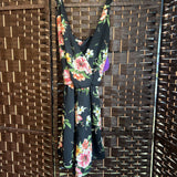 Lush,Blk ,S,Flrl Romper