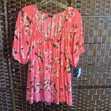Torrid,Coral+,2,Floral Blouse