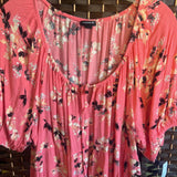 Torrid,Coral+,2,Floral Blouse