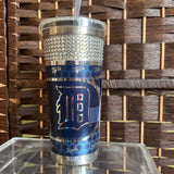 Blue/Silver, Tumbler w/Straw