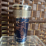 Blue/Silver, Tumbler w/Straw