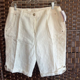 Chico,Wht,1,Linen Shorts