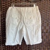 Chico,Wht,1,Linen Shorts