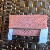 Mauve/Gold, Faux Leather Crossbody