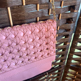 Pink, Faux Leather Crossbody