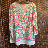 Talbots,White+,2X,Floral Top