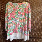 Talbots,White+,2X,Floral Top