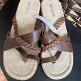 LOWER EAST SIDE,Brown,8.5,Thong Cork Wedge