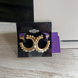 Gold/White,Med,Earrings