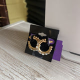 Gold/White,Med,Earrings