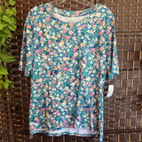 Croft & Barrow,Blue+,Medium,Floral Top