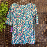 Croft & Barrow,Blue+,Medium,Floral Top
