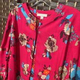 Woman Within,Pink+,Large,Floral Button Top