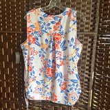 Emily Daniels,Wht Blu Orng ,XL,Flrl Slvless