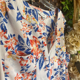 Emily Daniels,Wht Blu Orng ,XL,Flrl Slvless