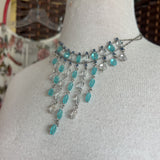BEADED,Blu Slvr, Dangle