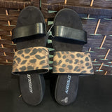 Aerosoles,Black+,7.5,Leopard Strap Sandals