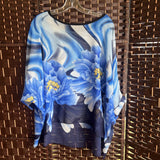 Blue,One Size,Sheer Over Top