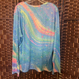Swirl,Pnk Blu,2XL,V Neck