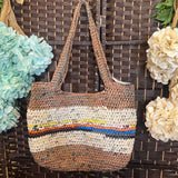 Tan+,Large,Recycled Bag Tote