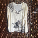 Coldwater Creek,Crm Wht,XL,V Flrl