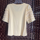 Chicos,Yellow,1,Textured Short Sleeve Top