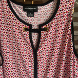 Liz Claiborne,Bl/Red+,Medium,Sleeveless Top