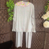 Disney Warmup Suit,Grey Pnk,XL,Tinker Bell 2 pc