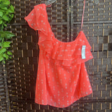 Apt 9,Or/Cr,XL,Ruffle Top