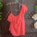 Apt 9,Or/Cr,XL,Ruffle Top
