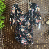 Pink Rose,Blk ,XL,Off Shldr Flrl