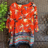 Rafaella,Red,1X,Short Sleeve