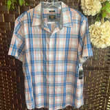 Lee Stretch,Blue+,Large,Plaid Button Shirt