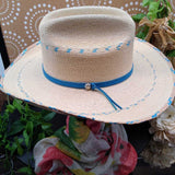 Alamo Hate,Tan, Blu Trim