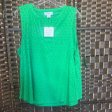 Liz Claiborne,Green,XL,Sleeveless Top