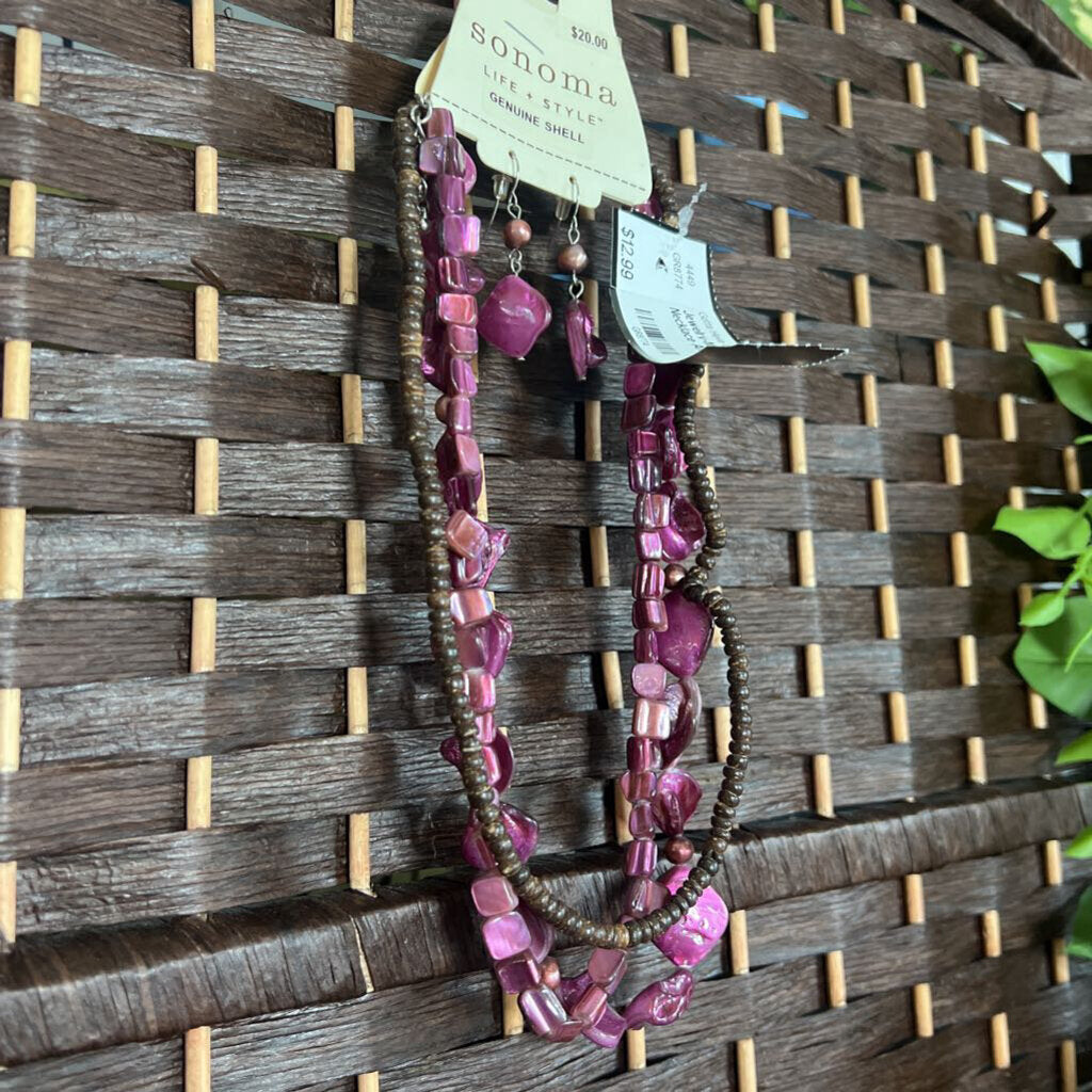 Sonoma,Purple, Necklace And Earrings Set